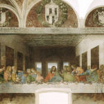 Cenacolo Vinciano, Refettorio del convento di Santa Maria delle Grazie, Milano. Autore Leonardo da Vinci. No Copyright
